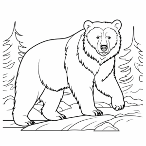 Endangered Species Facts: Grizzly Bear Infographic Coloring Page 2