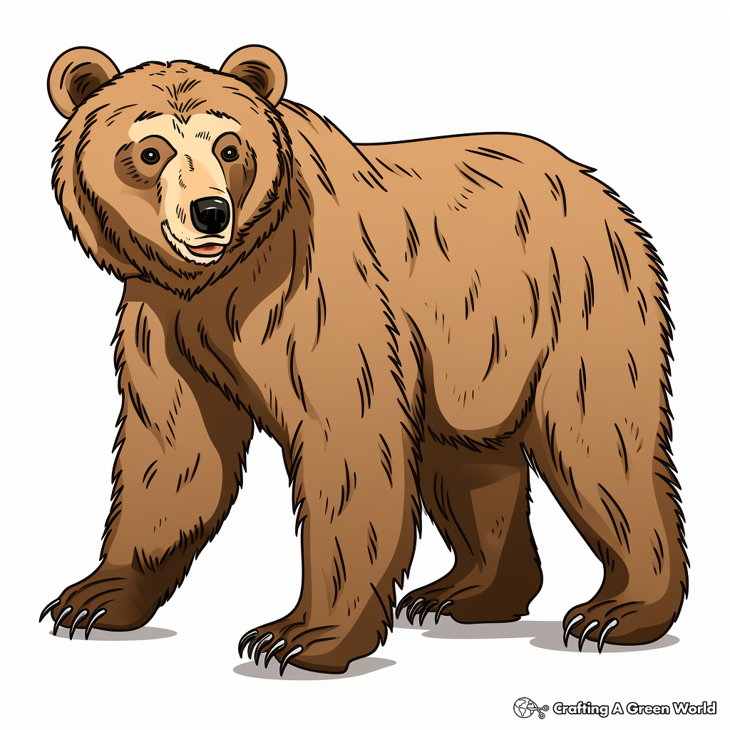 Endangered Species Facts: Grizzly Bear Infographic Coloring Page 3