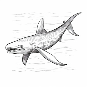 Endangered Species Highlight: Blue Whale Coloring Page 1