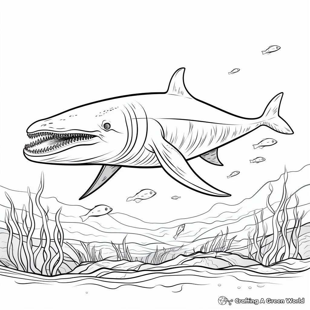 Endangered Species Highlight: Blue Whale Coloring Page 2