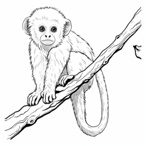 Endangered White-headed Capuchin Coloring Page 2