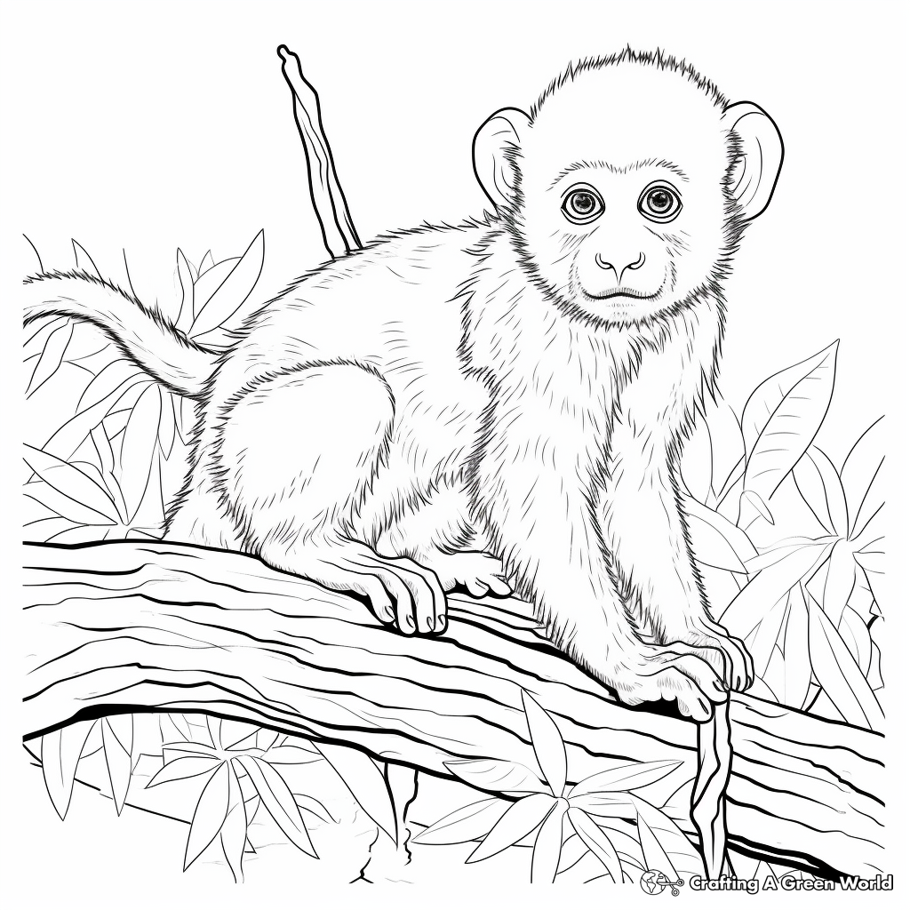 Endangered White-headed Capuchin Coloring Page 3