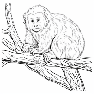 Endangered White-headed Capuchin Coloring Page 4