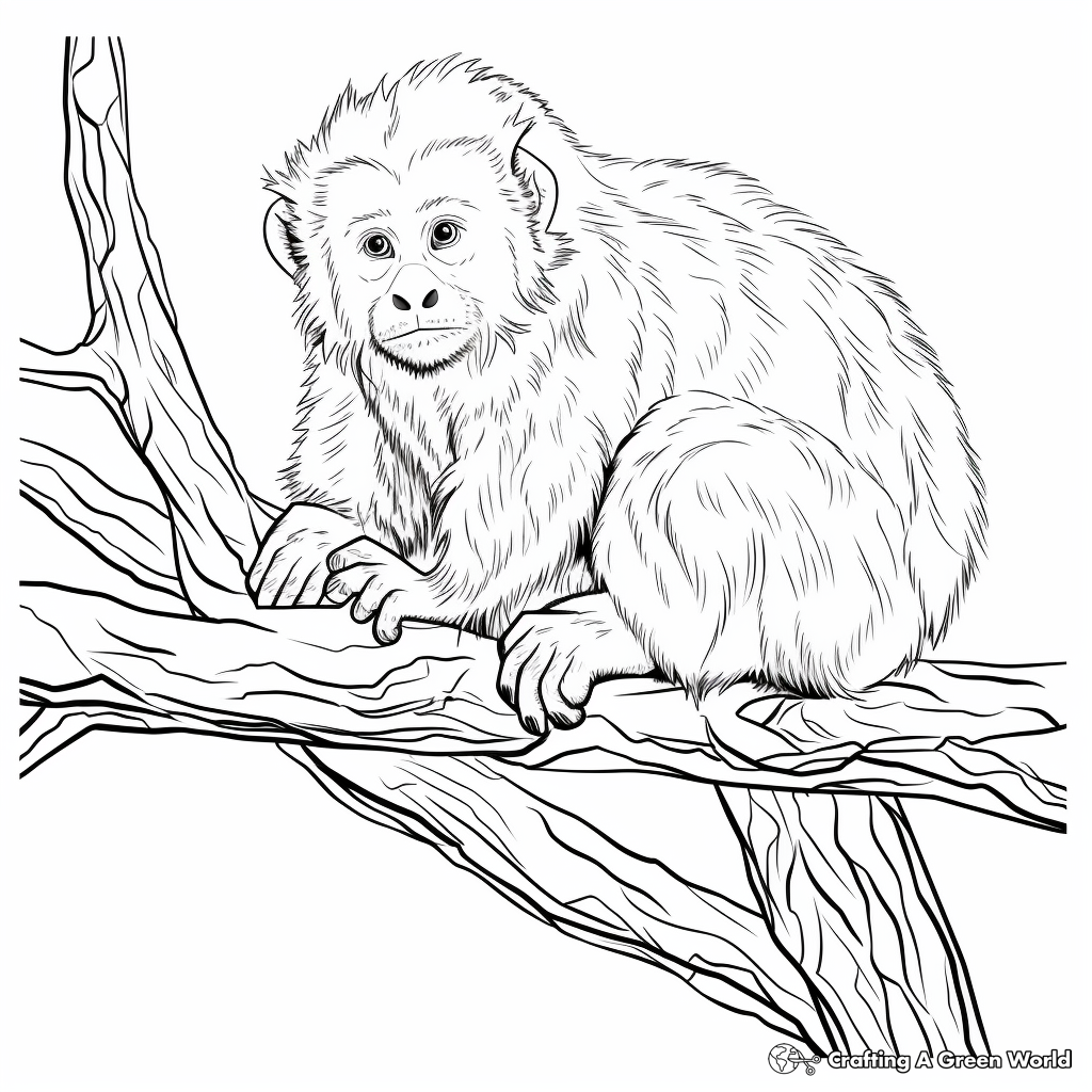 Endangered White-headed Capuchin Coloring Page 4