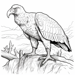 Endangered White-rumped Vulture Coloring Page 1
