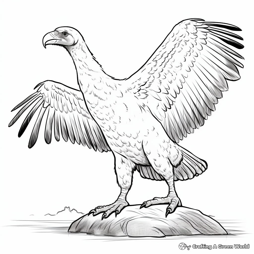 Endangered White-rumped Vulture Coloring Page 3