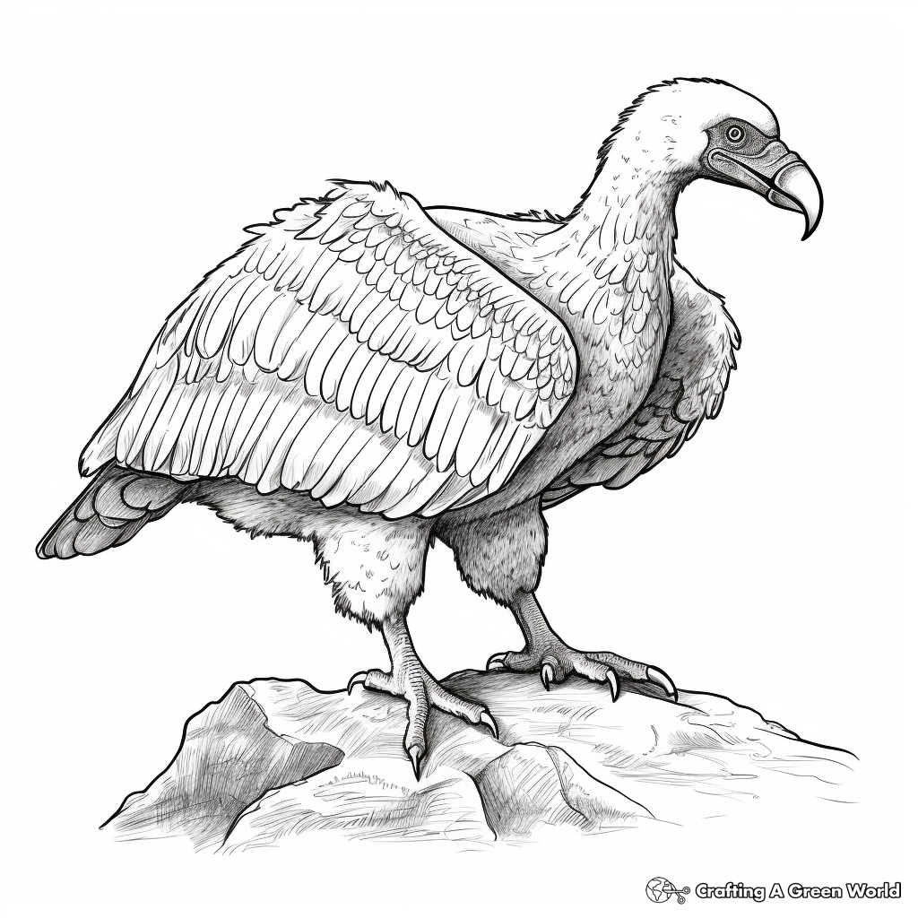 Endangered White-rumped Vulture Coloring Page 4