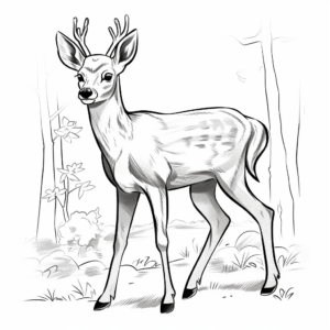 Endangered White Tailed Deer: Awareness Coloring Page 1