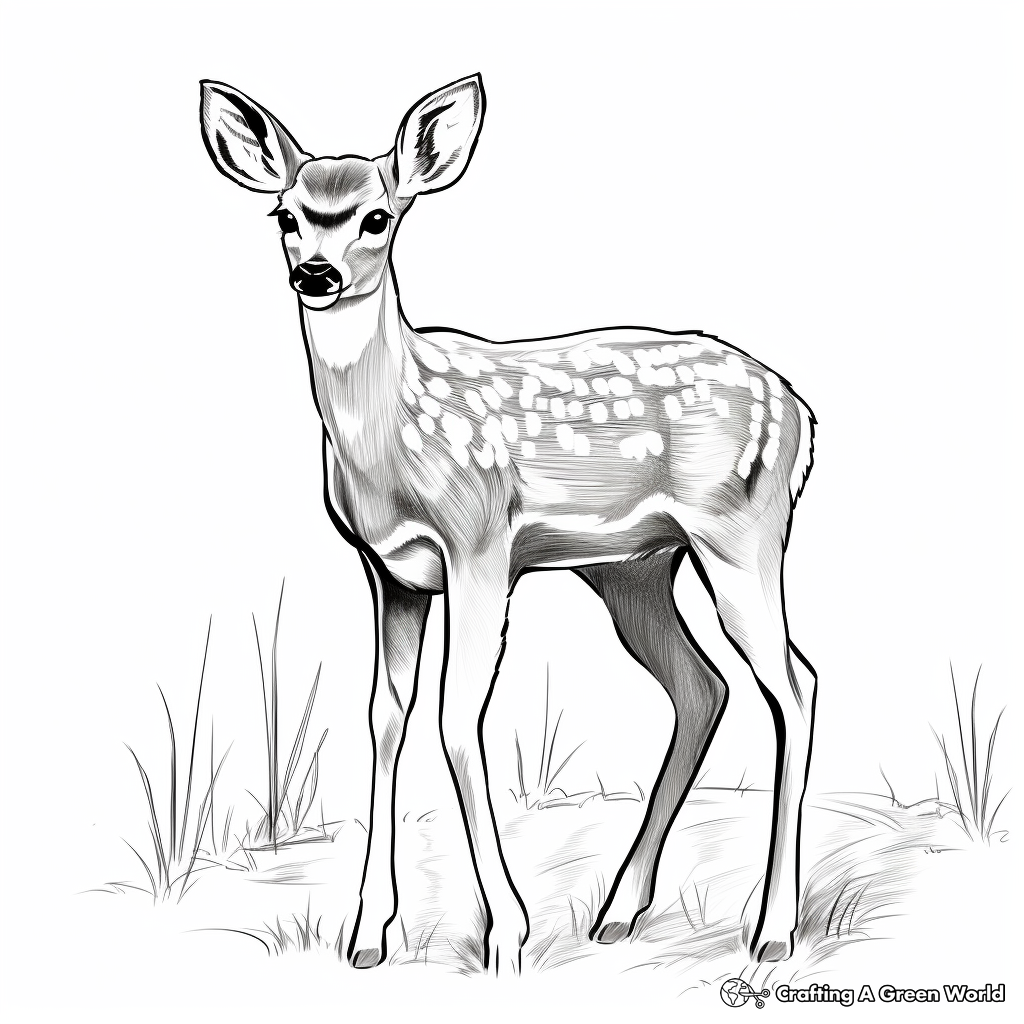 Endangered White Tailed Deer: Awareness Coloring Page 3