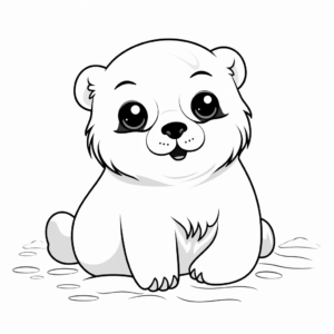 Endearing Baby Seal Coloring Pages 1