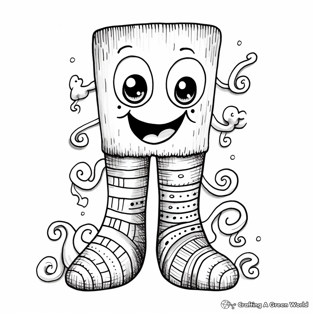 Endearing Baby Socks Coloring Pages 1