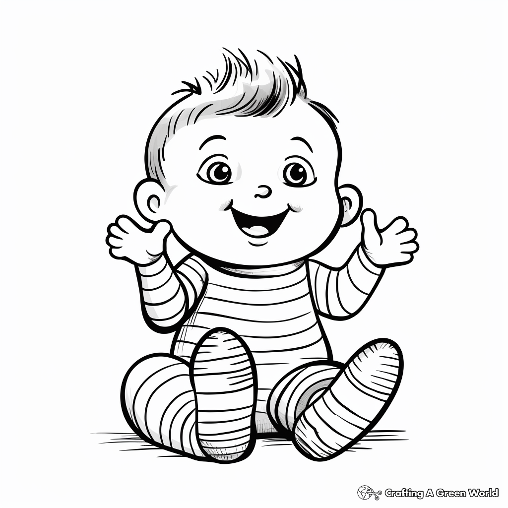 Endearing Baby Socks Coloring Pages 2