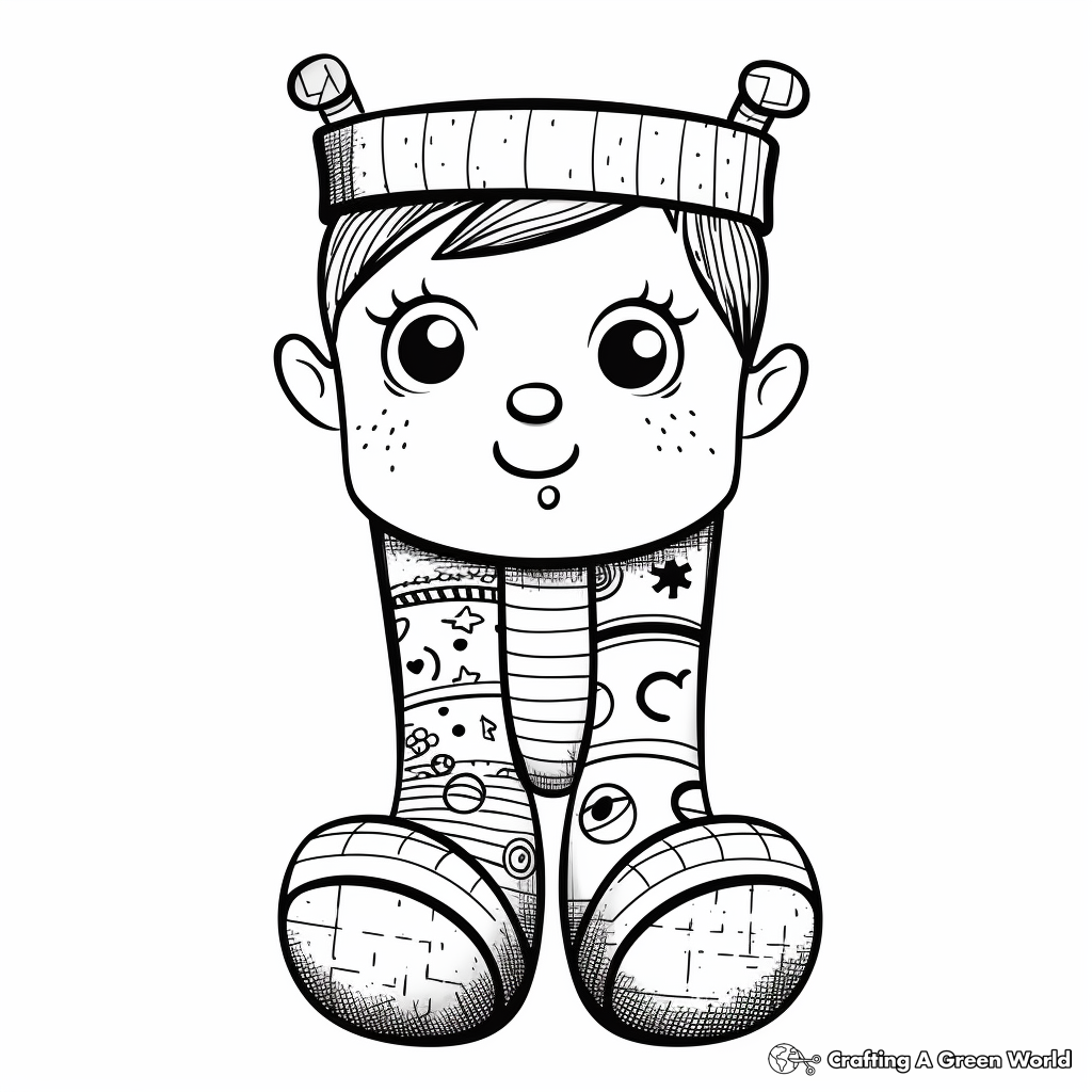 Endearing Baby Socks Coloring Pages 3