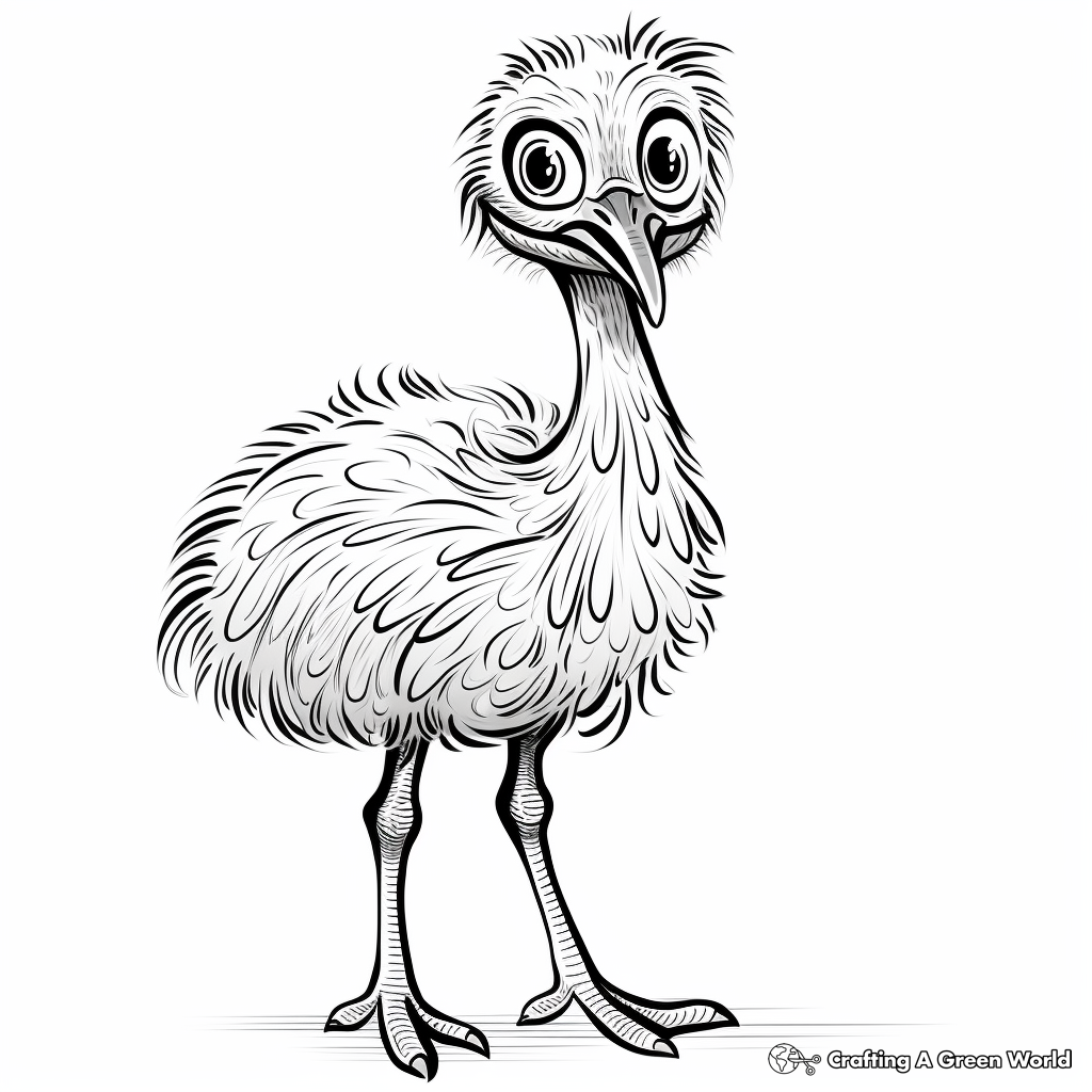 Endearing Emu Bird Coloring Pages 3