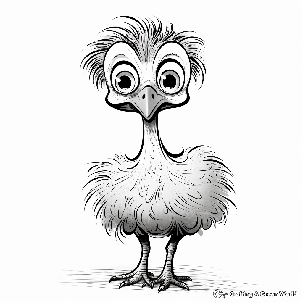 Endearing Emu Bird Coloring Pages 4
