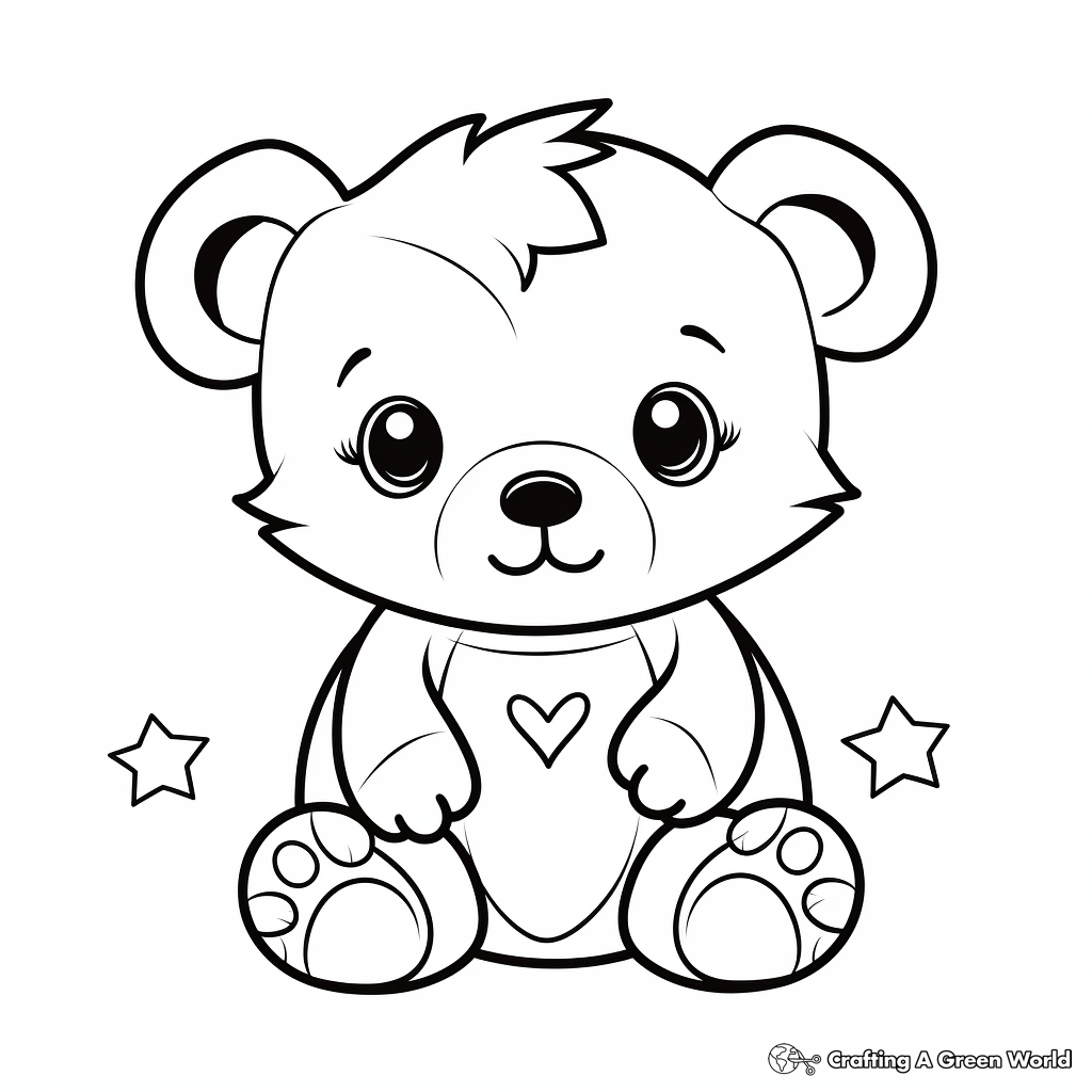 Endearing Teddy Bear Coloring Pages 2
