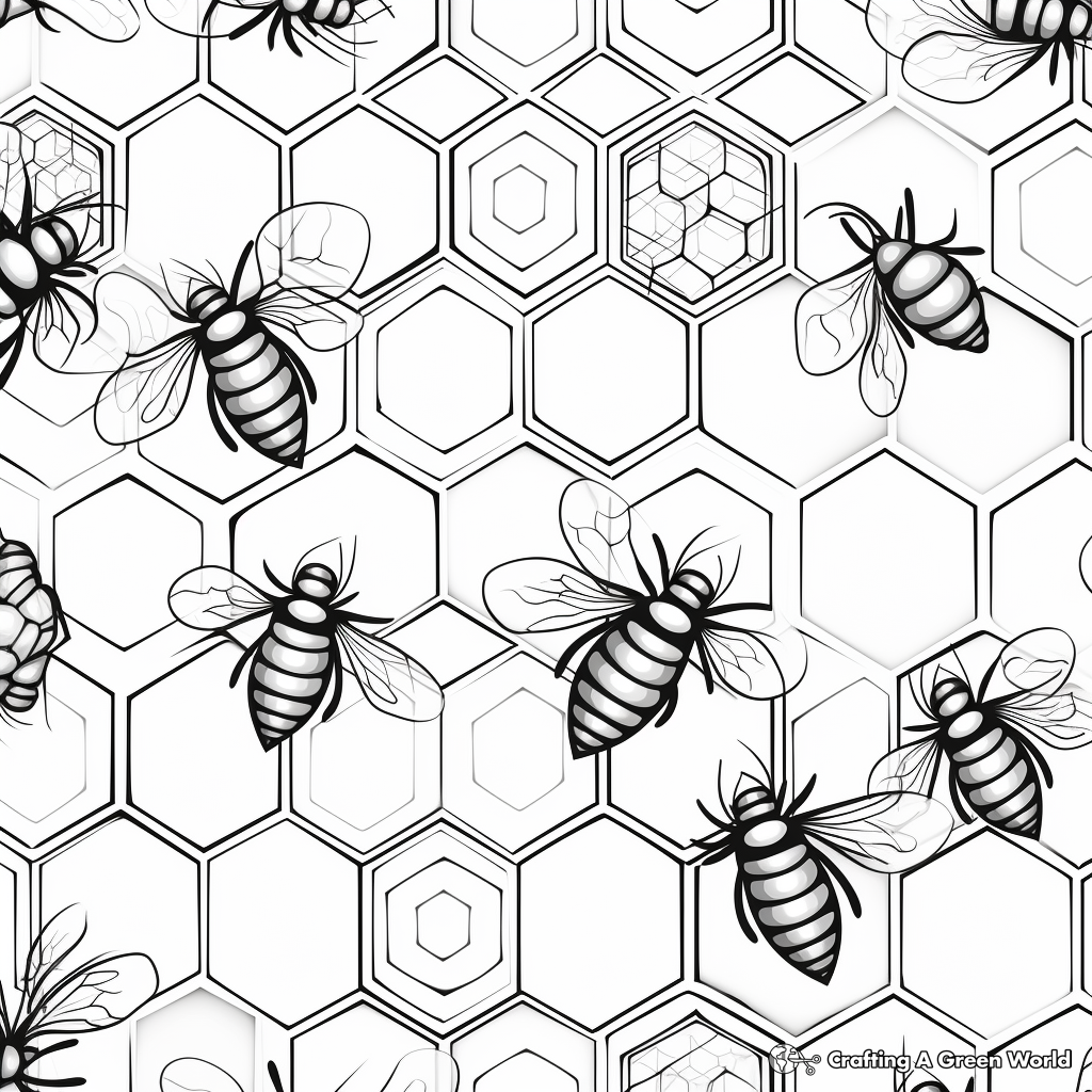Endless Honeycomb Pattern Coloring Pages 1