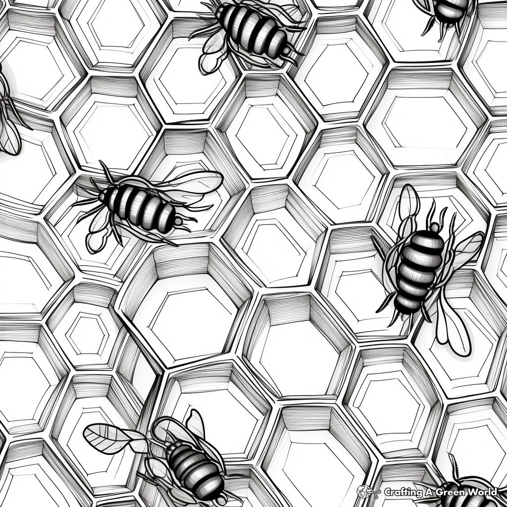 Endless Honeycomb Pattern Coloring Pages 2