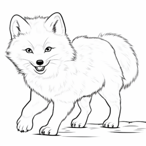 Energetic Arctic Fox in Action Coloring Pages 3