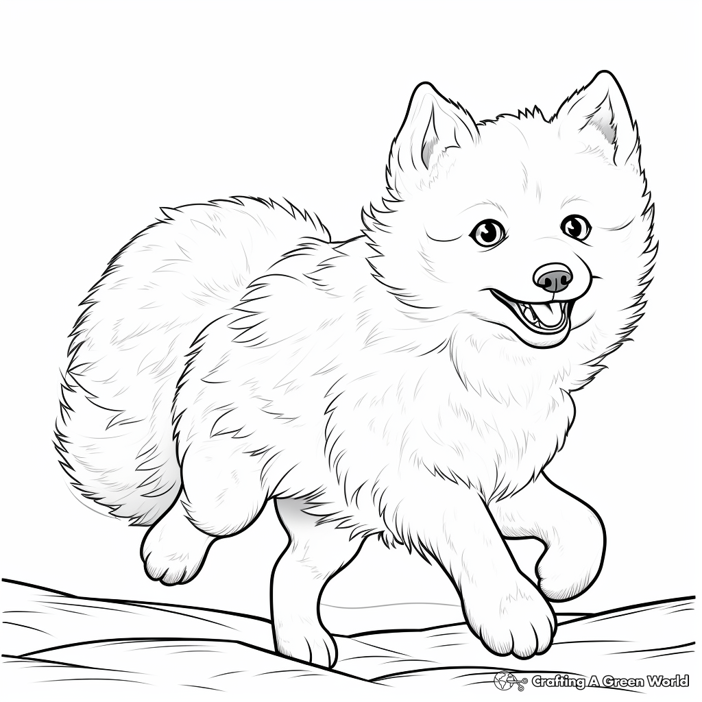 Energetic Arctic Fox in Action Coloring Pages 4