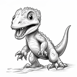 Energetic T Rex Hatchling Coloring Pages 1