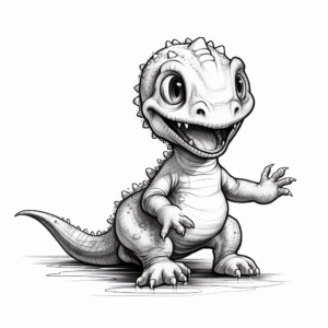 Energetic T Rex Hatchling Coloring Pages 2