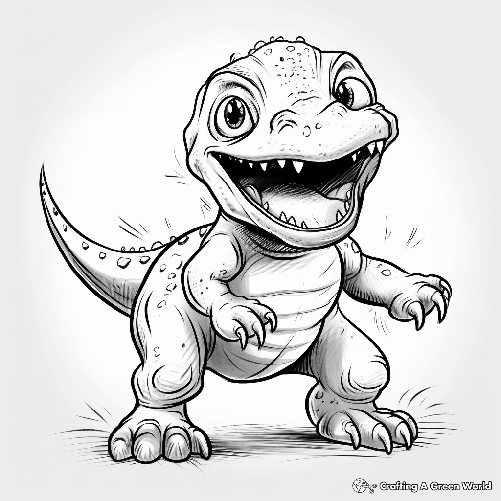 Energetic T Rex Hatchling Coloring Pages 3