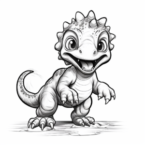 Energetic T Rex Hatchling Coloring Pages 4