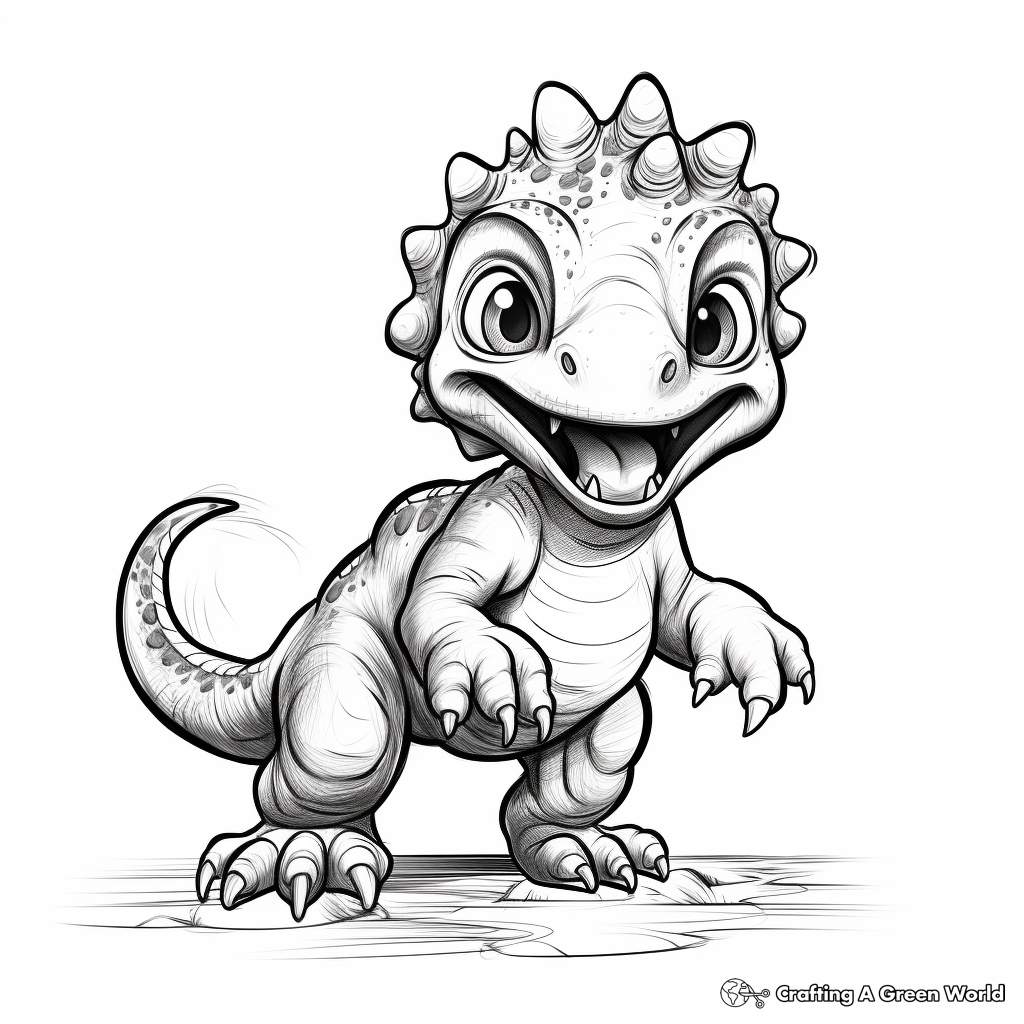 Energetic T Rex Hatchling Coloring Pages 4