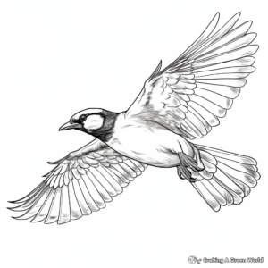 Energized Flying Blue Jay Coloring Pages 1