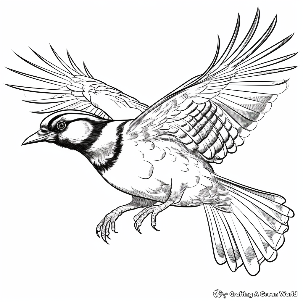 Energized Flying Blue Jay Coloring Pages 2
