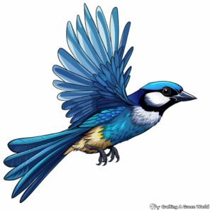 Energized Flying Blue Jay Coloring Pages 3