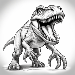 Engaging Albertosaurus in Action Coloring Pages 3