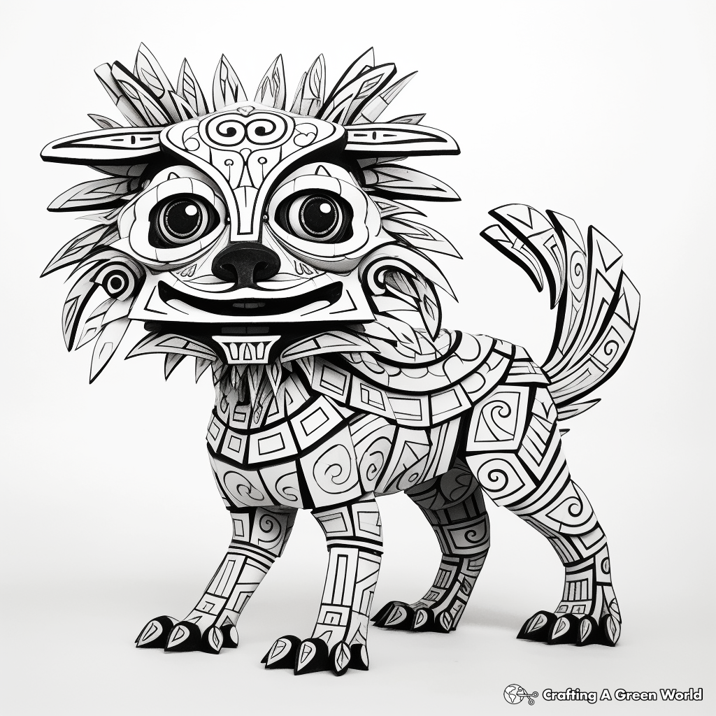 Engaging Alebrije Lion Coloring Pages 1