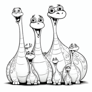 Engaging Apatosaurus Family Coloring Pages 1