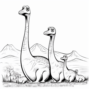 Engaging Apatosaurus Family Coloring Pages 3