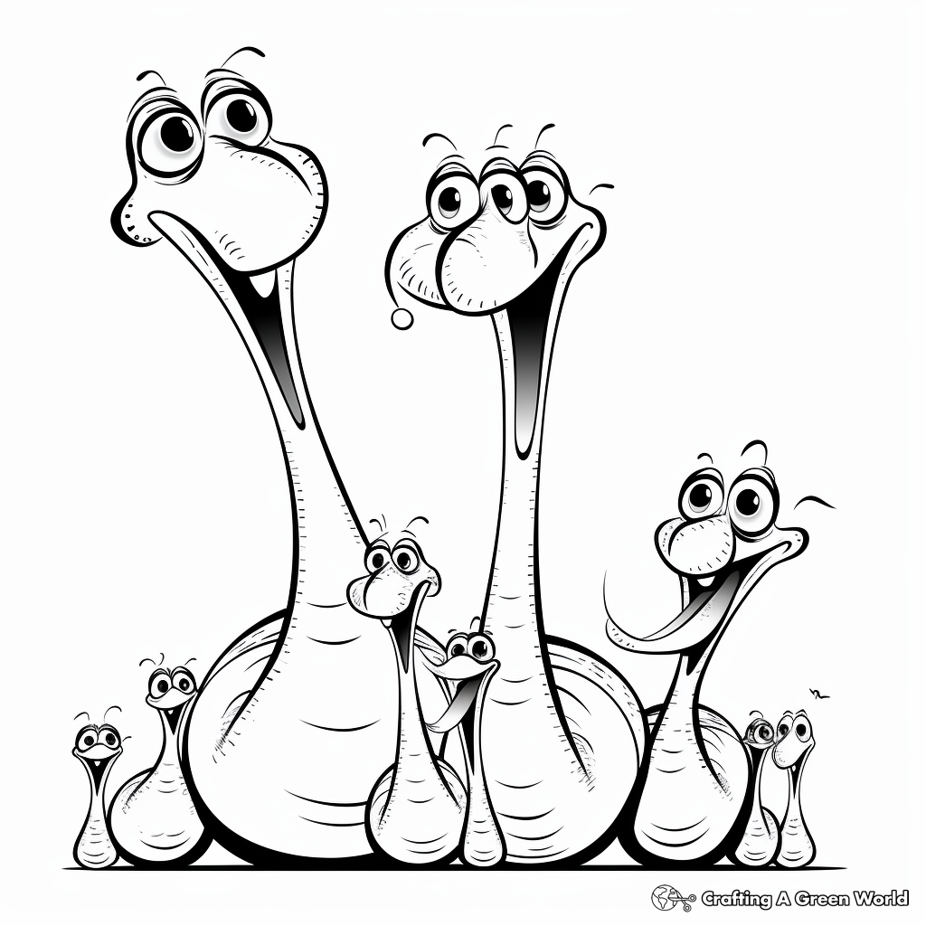 Engaging Apatosaurus Family Coloring Pages 4