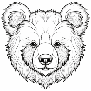 Engaging Brown Bear Cub Head Coloring Sheets 2