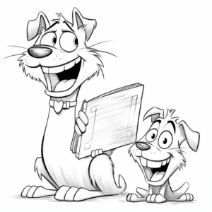 Engaging CatDog Cartoon Coloring Pages 3