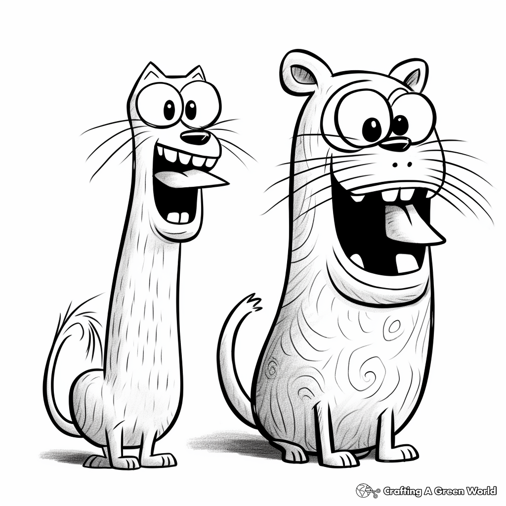 Engaging CatDog Cartoon Coloring Pages 4