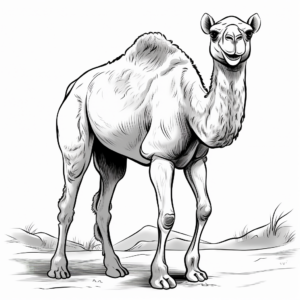 Engaging Dromedary Camel Coloring Pages 2