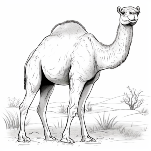 Engaging Dromedary Camel Coloring Pages 3