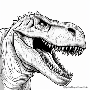 Engaging Giganotosaurus Dinosaur Head Coloring Pages 1