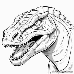 Engaging Giganotosaurus Dinosaur Head Coloring Pages 2