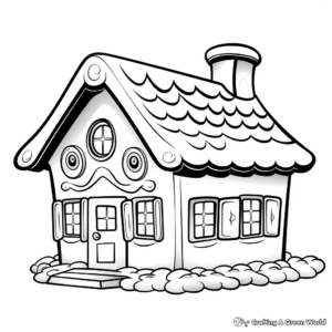 Engaging Gingerbread House Coloring Pages for Kids 1