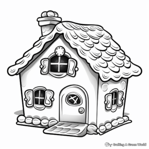 Engaging Gingerbread House Coloring Pages for Kids 3