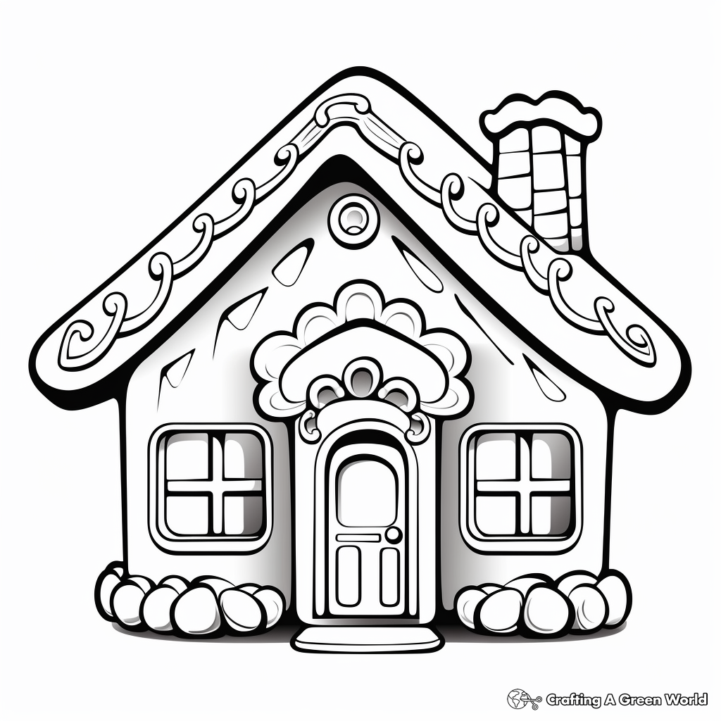 Engaging Gingerbread House Coloring Pages for Kids 4