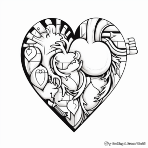 Engaging Heart Puzzle Coloring Pages 1