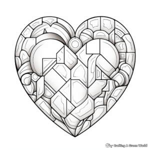 Engaging Heart Puzzle Coloring Pages 3