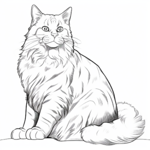 Engaging Maine Coon Cat With Gelato Coloring Pages 3